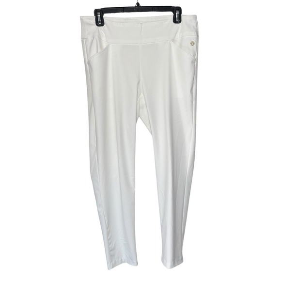 Lilly Pulitzer Luxletic Women's White Pull On Pants Size 10 Preppy Coastal - Picture 1 of 4